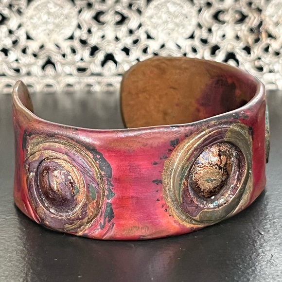 Artisan Copper and Mixed Metals Cuff Bracelet - Picture 2 of 12